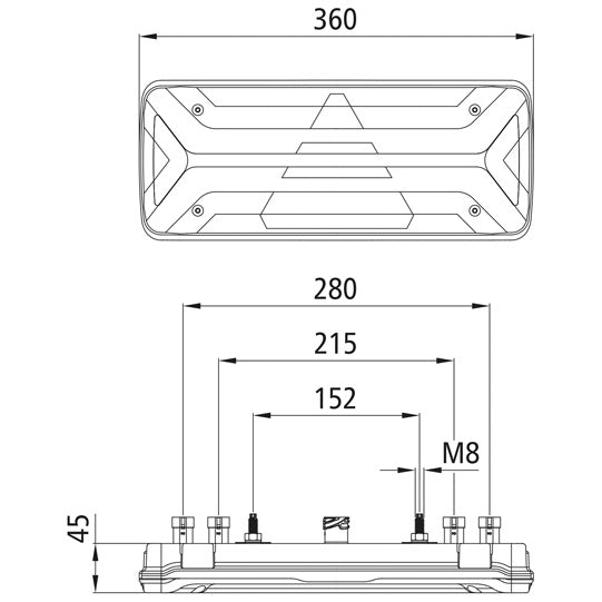 EcoLED II, 12/24 V, left, 7-pin + 4x2-pin Superseal, ISO pulse