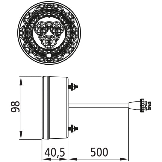 Braspoint 98 LED, 12/24 V, 3-function, 4-pin AMP