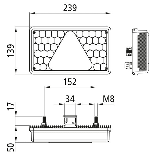 MultiLED, 24V, left, w.delta, 7-pin AMP+2-pin ASS, NSL, RFS,SML