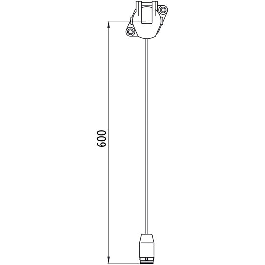 Supply cable, 15-pin socket, 17-pin ASS LP 20, 600 mm