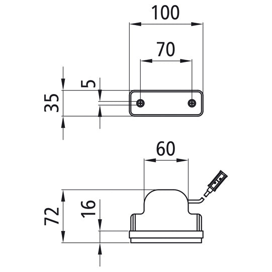 Flatpoint I LED, 24 V, SML, 1.00 m, P&R, recessed version