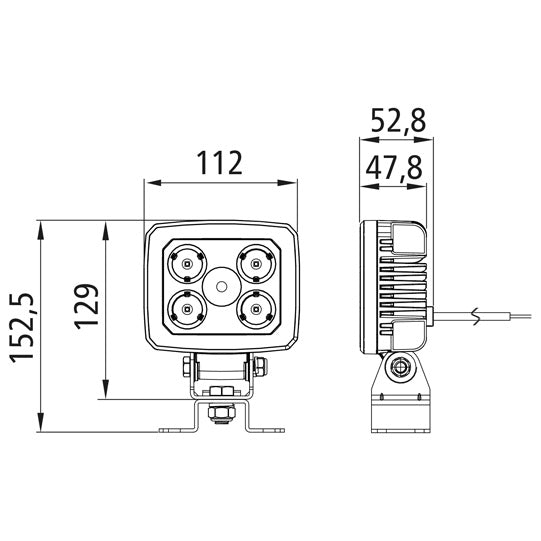 Workpoint 1500 LED, 12/24 V, 1.5 m, open end, near-field diff.