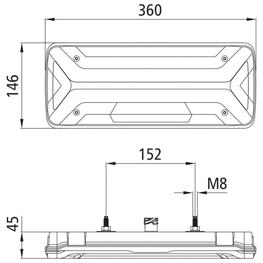 EcoLED II Truck, 12/24V, right, 7-pin AMP, with ISO pulse