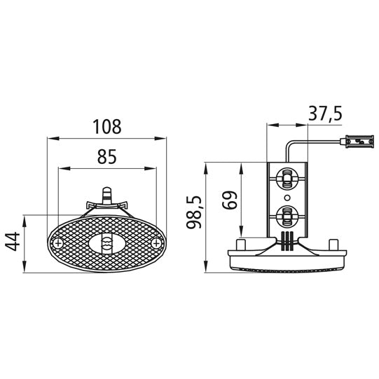 Flatpoint II LED, 24 V, SML, 2.0 m, P&R, holder for tube