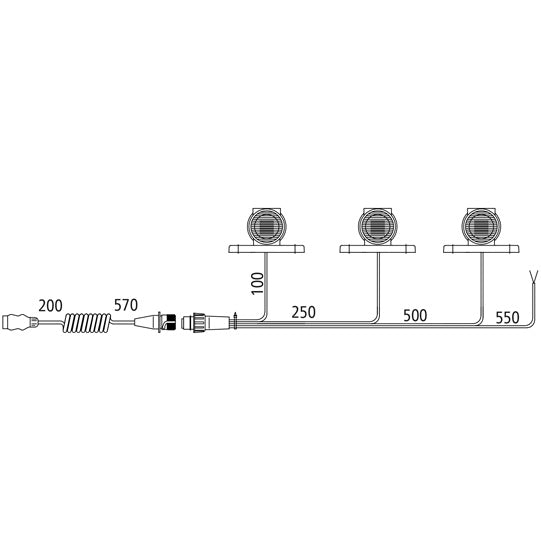Lighting set for extra-wide panels, 3 x Superpoint III