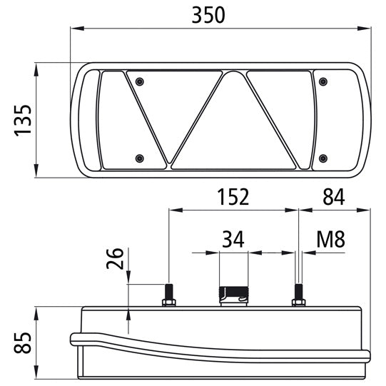 Ecopoint II LED, 24 V, left, 7-pin ASS, with triangle