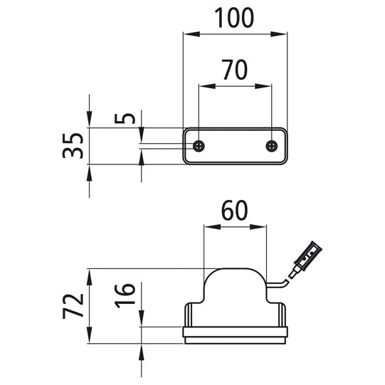 Flatpoint I LED, 24 V, white, 1.50 m, P&R, recessed version