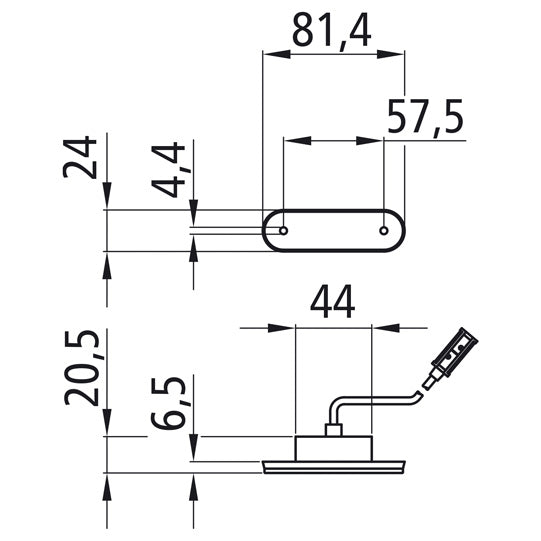 Posipoint II LED, 12/24 V, red, 3.50 m, P&R
