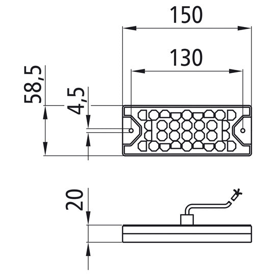 MiniLED II, 12/24 V, indicator/stop/parking light, 500 mm
