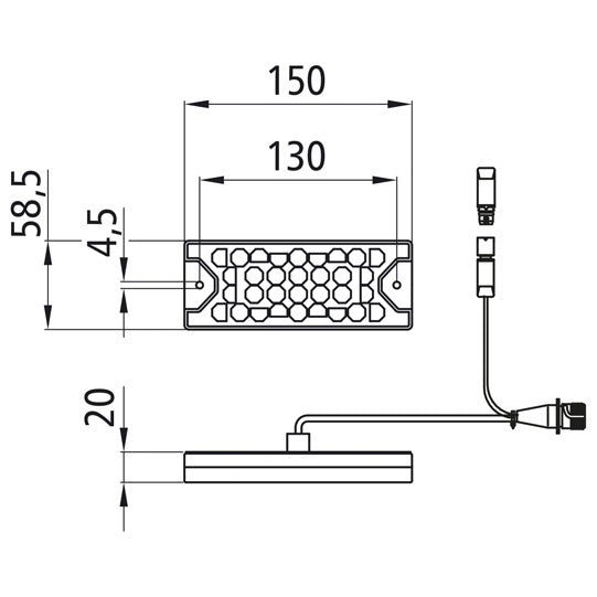 MiniLED II, 12/24 V, left, 7+3-pin ASS