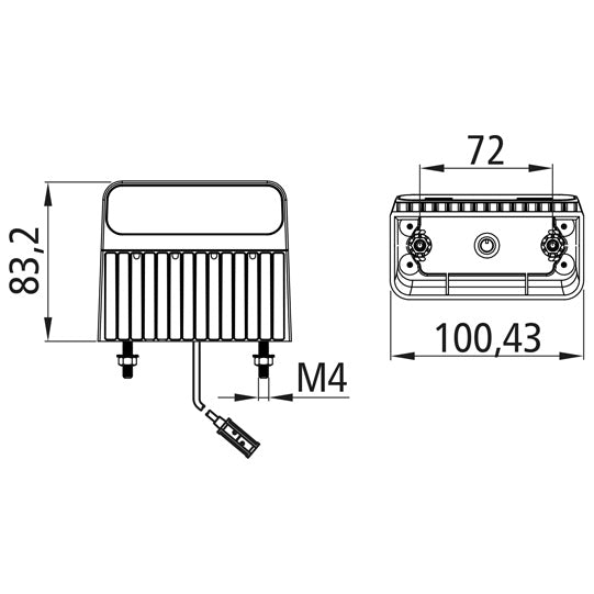 Regpoint II LED, 12/24 V, KZL, 2.0 m, P&R, high