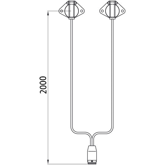 Supply cable, 2 x 7-pin socket ASS LP 20, 2000 mm