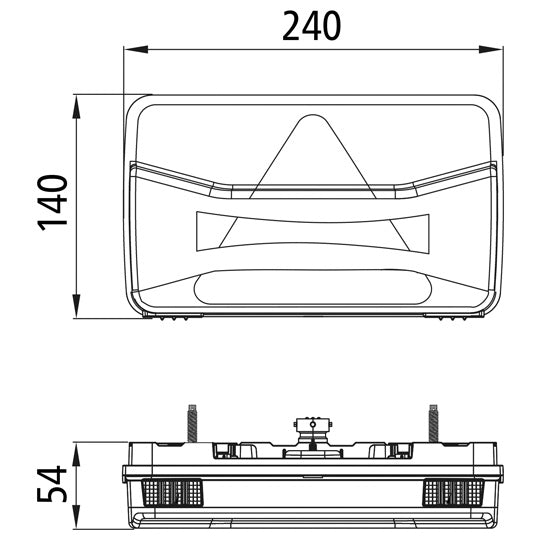 AgriLED I, 12 V, left/right, 5-pin bayonet, LCG, w.delta
