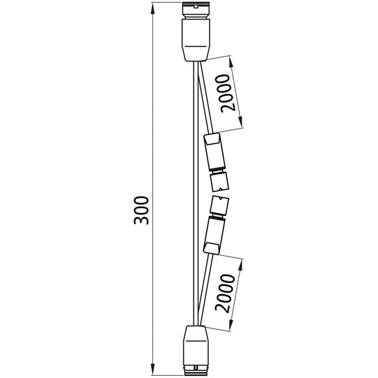 Intermediate adapter main cable, 17-pin ASS LP20/LP30, f. stand