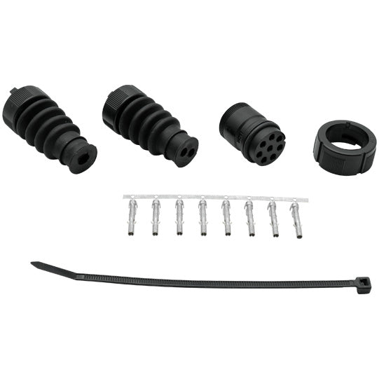 Connector set, 8-pin bayonet, socket and pin black