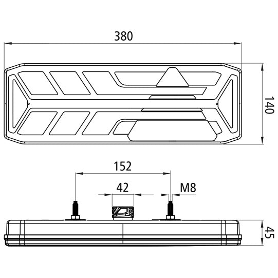 EcoLED III, 24 V, right, 7-pin ASS, triangular reflector