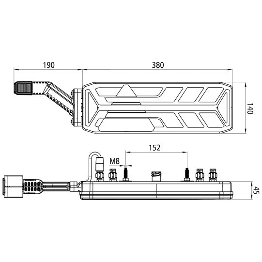 EcoLED III, 24V, left, URA, 7-pin AMP + 4x2-pin Superseal, SMCG