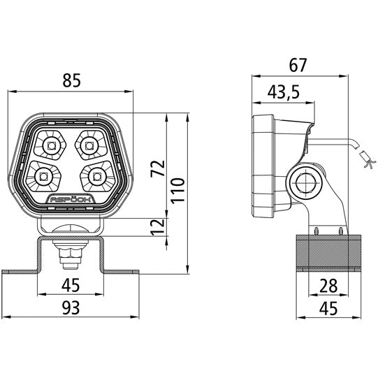 Workpoint II 1000 LED, 12/24 V, 1.5 m, open end