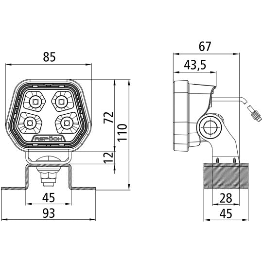 Workpoint II 1000 LED, 12/24V, 1, 5 m, 2-pin ASS
