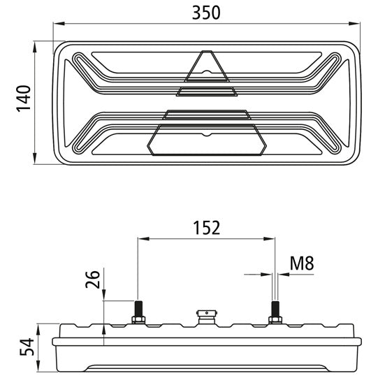 AgriLED II, 12 V, left/right, 5-pin bayonet, LCG, w. KZL