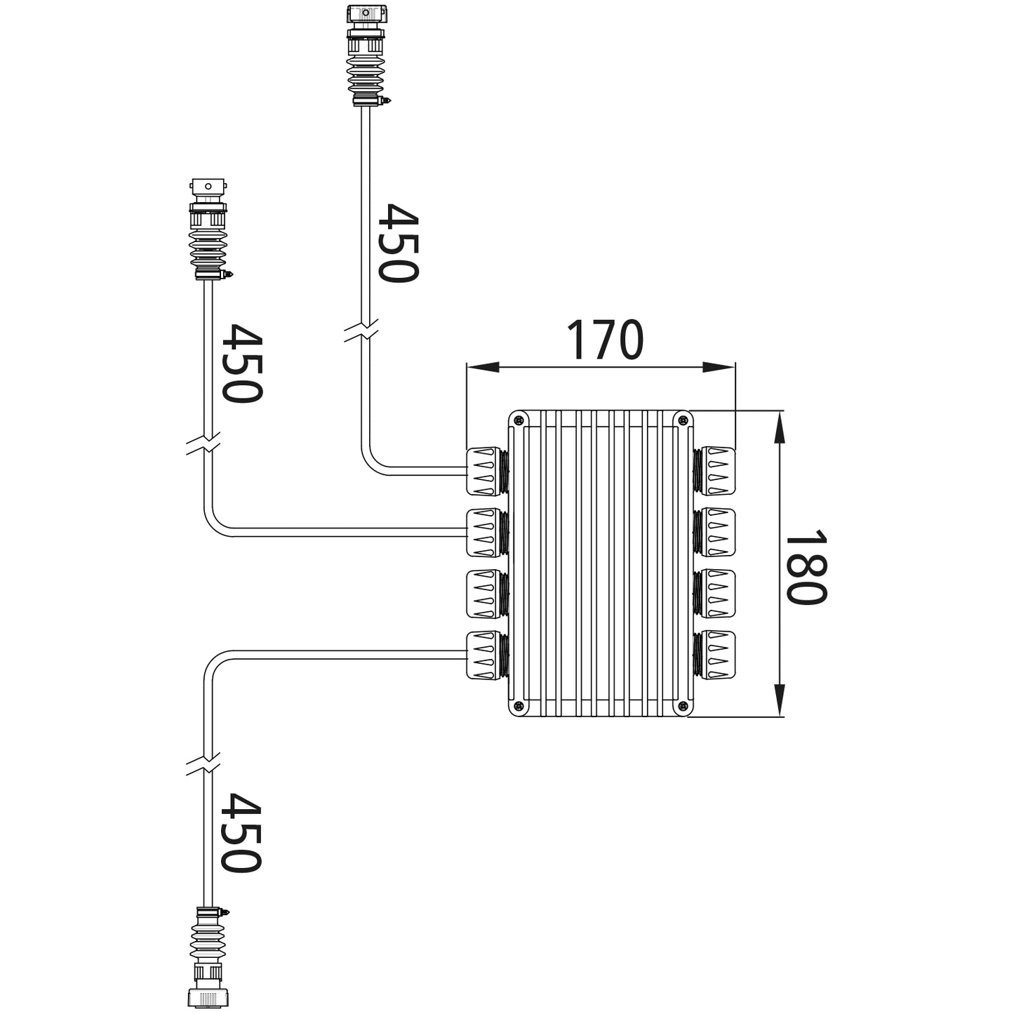Voltage converter Gen2, 12V, (24V to 12V), 450mm each