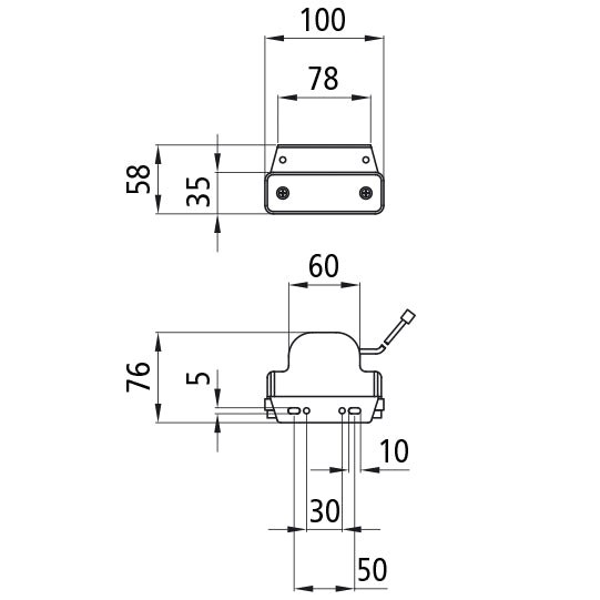 Flatpoint I LED, 12 V, SML, 0.25 m, DC, 90° angle (Z), OEM