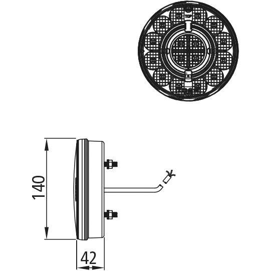 Braspoint 140, 12/24V, 3-function LED light, openend, 0.5m, OEM