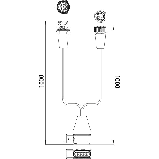 TPMS, 18-pin HDSCS, 2x7-pin AMP, 1.0 m