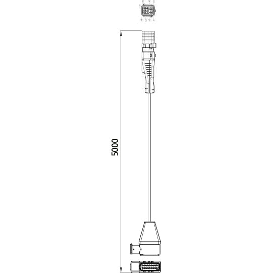 TPMS, cable receiver/Wabco TEBS-F, 18-pin HDSCS, 5.0 m