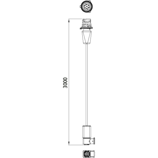 TPMS, cable receiver RX 18, 7-pin AMP pin, 4-pin HDSCS, 3 m