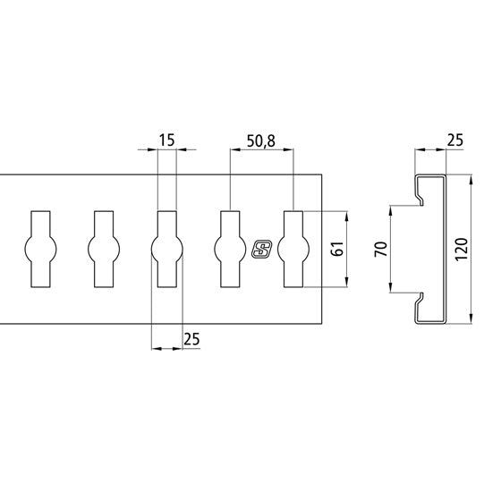 Combination anchor insertion profile 6000, galvanised stl., 350