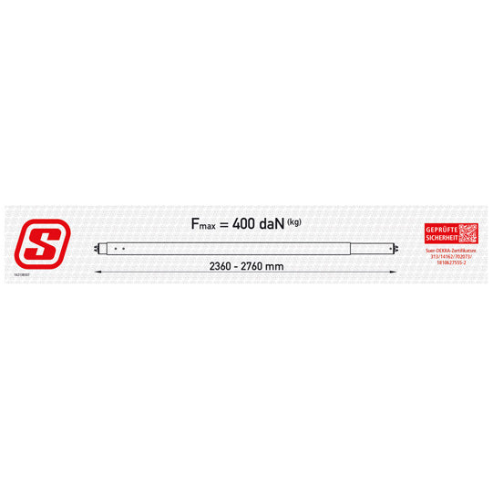 Locking bar 4042, Al/el, 2270-2720mm, BC400daN, K.19/24S