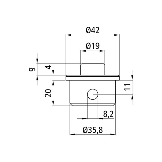 S-Line® spigot ø 19 mm, galvanised stl.