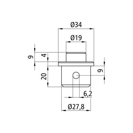 S-Line® spigot ø 19 mm, galvanised stl.