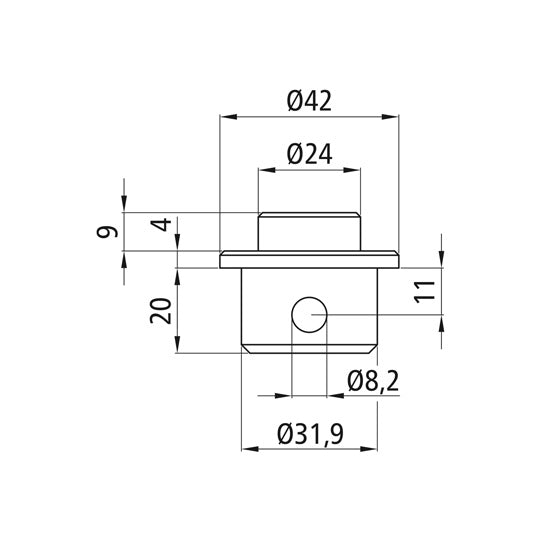 S-Line® kran ø 24 mm, galvaniserat stål