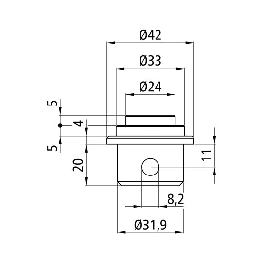 S-Line® combination spigot ø 24/33 mm, galvanized steel