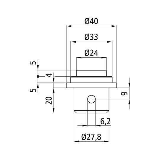 S-Line® combination spigot ø 24/33 mm, galvanized steel