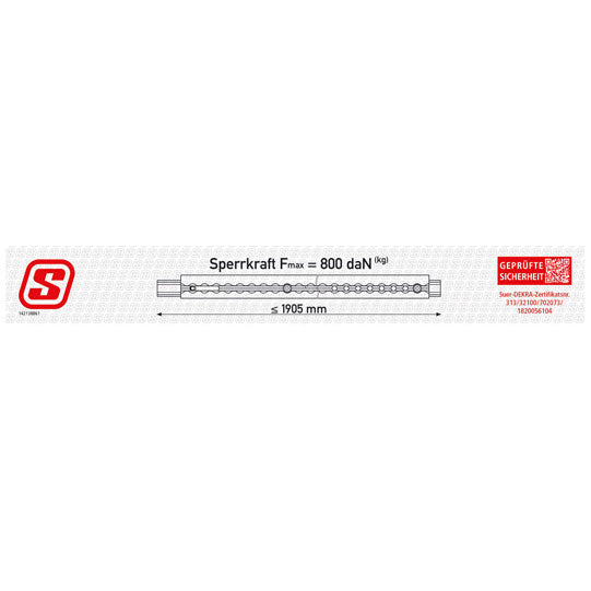 GSP-light square lock. beam, AL, 1730 - 1905 mm, BC 800 daN