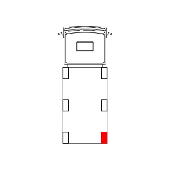 Blueline aluminum-corner stanchion DL, rear R, anodised, 500 mm