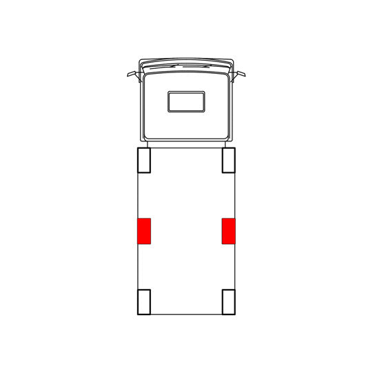 Blueline aluminium central pillar DL, anodized, 600 mm