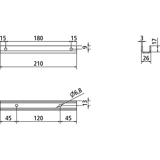 Blueline adapter rail, galvanised stl.