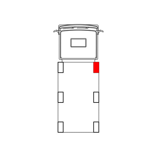 Blueline aluminium corner pillar IL, front R, anodized, 400 mm