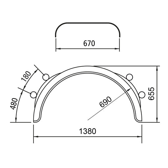 Mudguard plastic H-PE 6721 - IKK - Clamp 52 mm