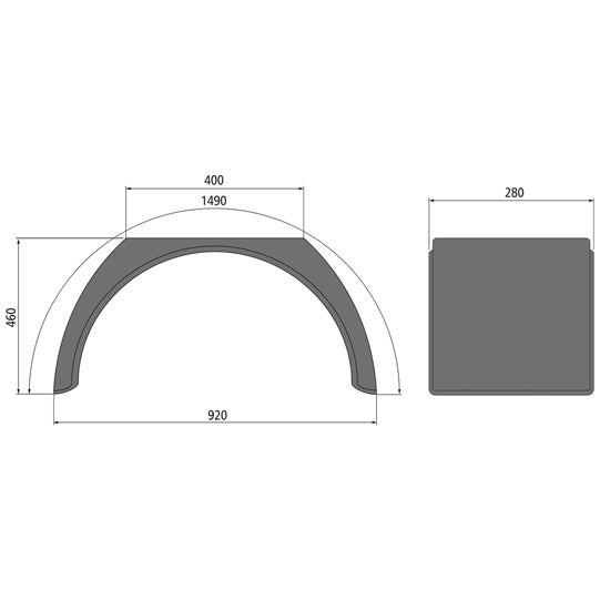 Stänkskärm 280x1490 R460 S920 FlatTop H-PE