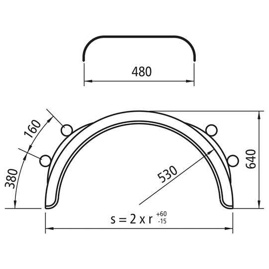 Mudguard plastic H-PE 48.1060.17 - IKK - Clamp 40/42