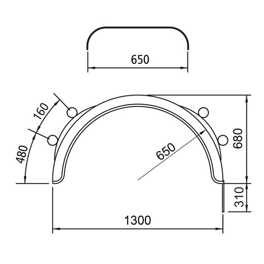 Mudguard plastic H-PE 6521 - IKK AS 310 - Clamp 40/42