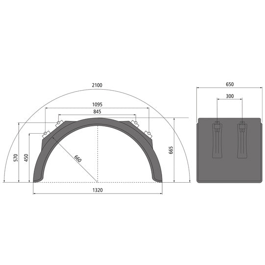 HR mudguard H-PE 65.1300.21-IKK SG, PP-EPDM