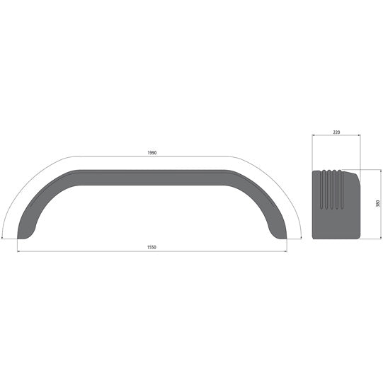 Lokasuoja 220x1990 R380 S1550 tandem PP-EPDM