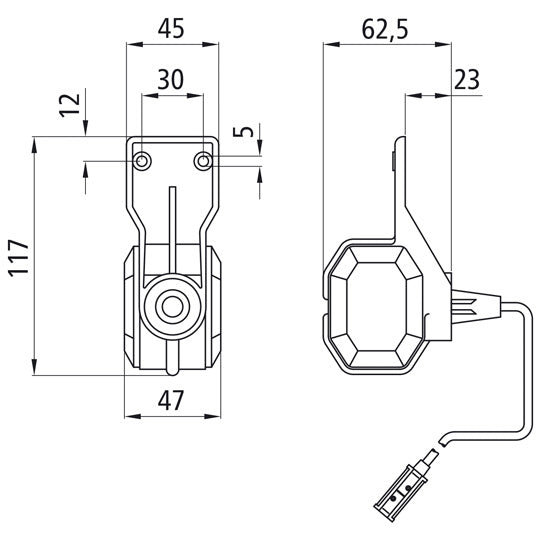 Superpoint LED, 12V/24 V, URL, cable 2.0 m, pendant holder