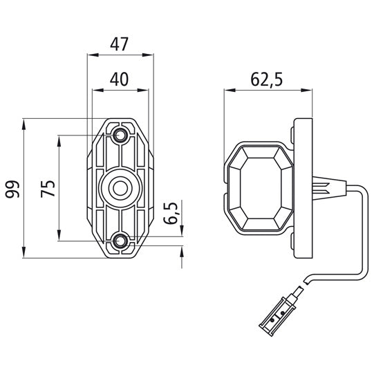 Superpoint LED, 12V/24 V, URL, cable 2.0 m